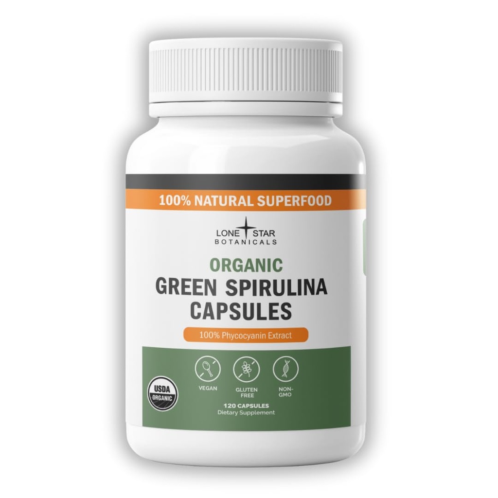 Lone Star Botanicals Biologische Spirulina Capsules 