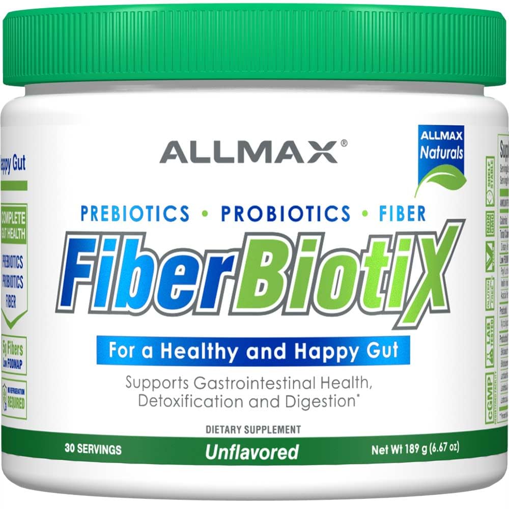 ALLMAX Naturals - FiberBiotix - Ondersteunt gastro-intestinale gezondheid, ontgifting en spijsvertering voor een gezonde en gelukkige Gut (189g, ongearomatiseerd)