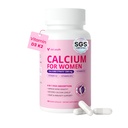 Suppléments de calcium pour les femmes - Citrate de calcium 4-In-1 1200 mg avec vitamine D3 K2, B12 - Citrate de calcium et carbonate de haute absorption pour la densité et la force osseuses, non-OGM, 120 capsules véganes