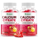 Citrate de calcium Gommies 1200mg, Suppléments de calcium à haute absorption avec vitamine D3, K2, Magnésium, Zinc pour os, Muscle et Immunissance, Gommies de calcium pour femmes et hommes, Fraise Flavor 120 Comte