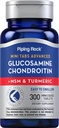 Piping Rock Glucosamine Chondroitine MSM et Turmeric.com 300 comprimés Supplément pour les femmes et les hommes.
