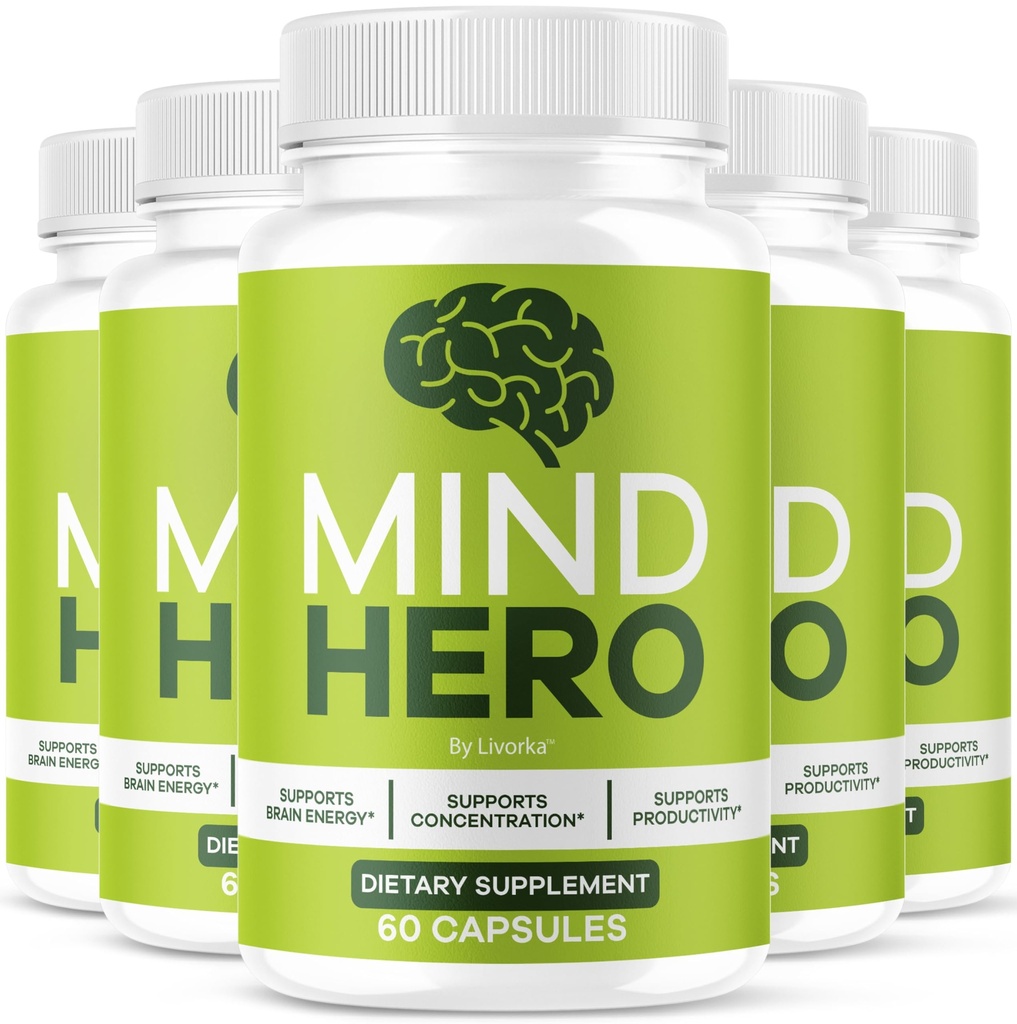 (5 Pack) Mind Hero Capsules - Brain Health and Memory Support Advanced Formula, MindHero Focus Pills Daily Support Fonction cognitive naturelle pour la santé et le bien-être, 300 Capsules pendant 5 mois