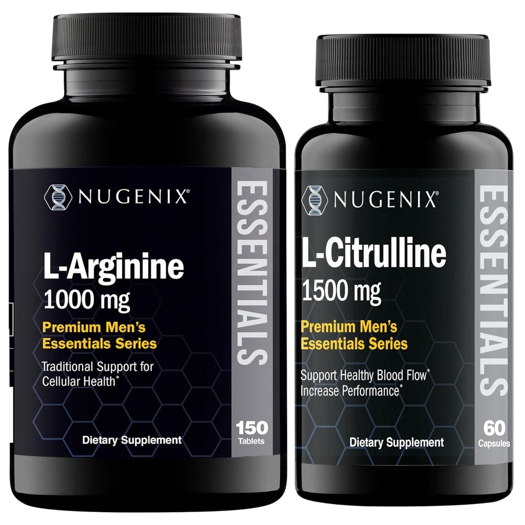 Nugenix Essentials L-Citrulline and L-Arginine Essentials Supplements for Men with Citrulline and Arginine