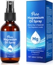 Huile de magnésium pour les pieds, Huile de magnésium, Spray d'huile de magnésium pur dans la bouteille de verre, Nourrissant la peau, Atténuer la perte de cheveux, 2 fl oz