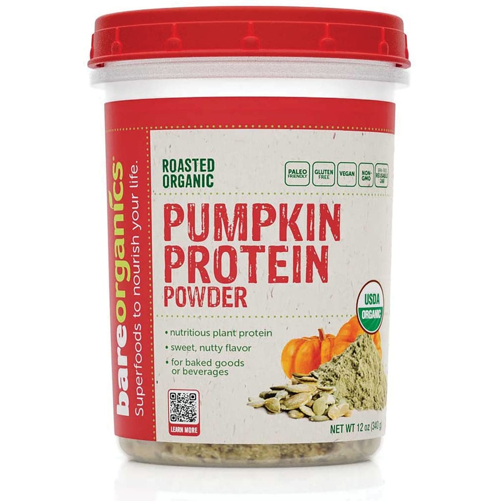 BareOrganics Pompoen Proteïne Poeder, 12 oz