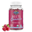 Tuin van het leven Biologische Beet Root Gummies Gemaakt van pectine met Antioxidanten, Vitamine C, Vitamine D & B12 voor Hart Gezondheid & energie Bieten Gummies, Glutenvrij, Niet GGO, Raspberry, 30 Servers