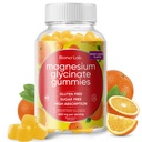 Magnesium Glycinate Chewable Gummies (600mg) for Kids & Adults Women Men - Vegan Complex with Calcium Potassium Vitamin D B6 L-Theanine Advanced Magnesium Complex - Sugar & Gluten Free - Orange Flavor