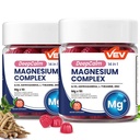 VEV Complexe de magnésium profondément calme 14-en-1 Gummies avec Ashwagandha, L-Theanine, vitamine D3 et zinc pour les femmes et les hommes, Glycinat de magnésium végétalien, 180 Gummies Total, paquet de 2