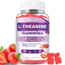 Sugar Free L-Theanine Gummies, L Theanine Supplement for Adults & Kids, L'Theanine with Ashwagandha, Magnesium, 5HTP & GABA - Support Calm, Relax, zzZ, Focus, Vegan Strawberry Flavor, 60 Count
