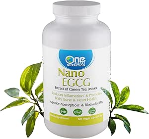 One Planet Nutrition Nano EGCG 250 mg Veggie Capsules (120 porties), Pure Green Tea Extract, Maximale Antioxidant Absorptie voor Cellulaire Bescherming, Non-GMO, Vegan, Glutenvrij