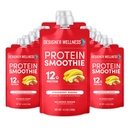 Designer Wellness Protein Smoothie, Real Fruit, 12g Proteïne, Low Carb, Zero Added Sugar, Glutenvrije, Non-GMO, Geen kunstmatige kleuren of smaken, Aardbei Banana, 12 Tellen