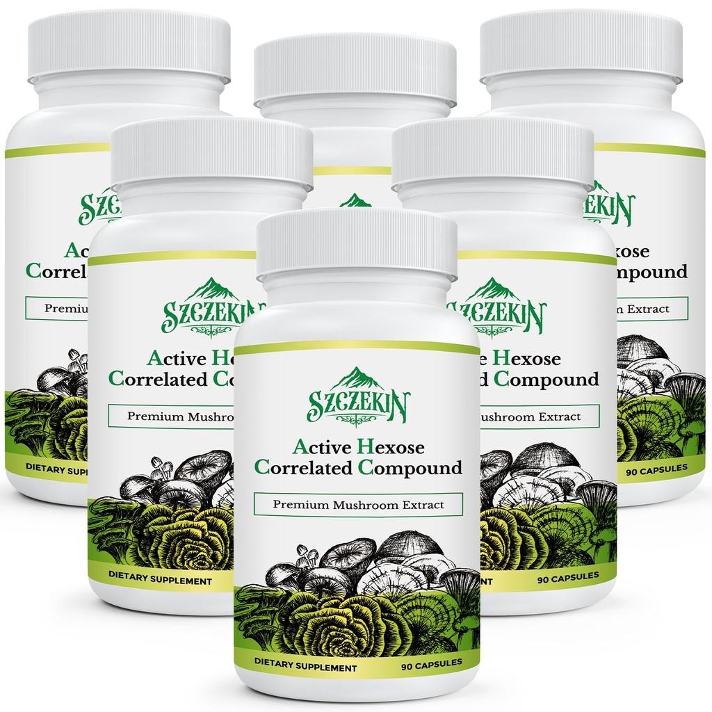 Actieve Hexose Correlated Compound 1500 mg Supplement, Natuurlijke 8 Paddestoel Extract Supplement, Immuunsysteem, Leverfunctie, Natuurlijke Killer en T Cellen Activiteit, 540 Veggie Capsules