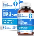 Bold Botanica Reishi Mushroom Capsules - 100% vruchtlichaam - Geconcentreerde biologische Reishi Extract voor Immune Ondersteuning & Core Wellness - No Mycelia & No Grain - 60 Vegan Capsules