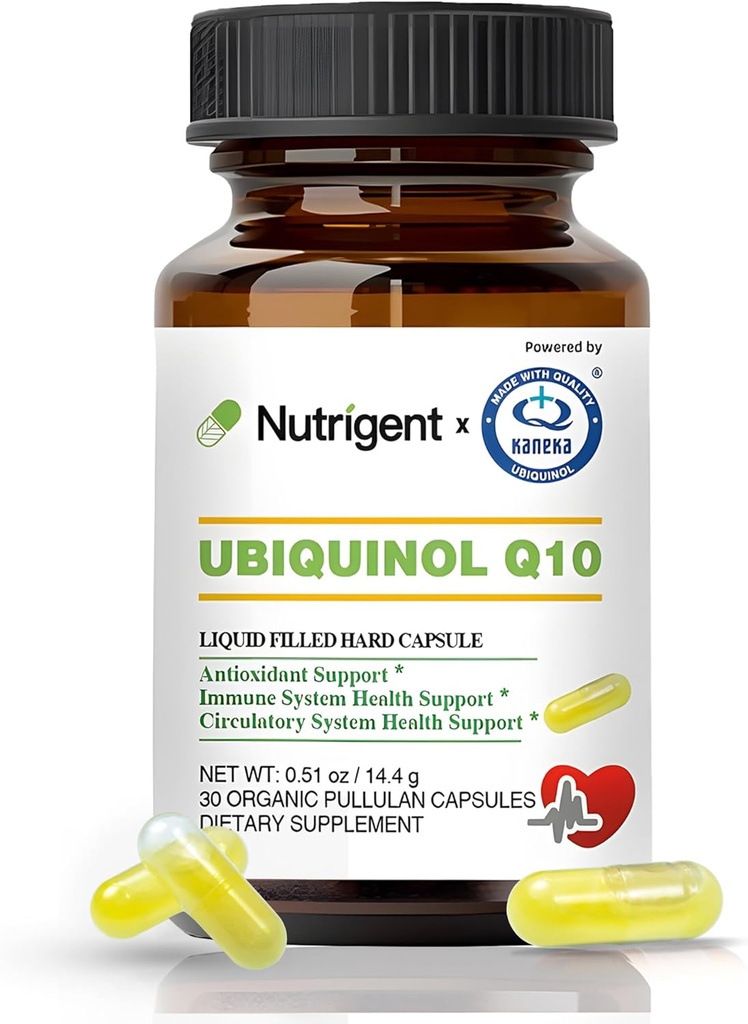 Ubiquinol CoQ10 50 mg, Liquid Filled Organic Capsules, High Absorption Coenzyme Q10 Supplements, Antioxidant for Heart Health & Energy Production, 30 Count