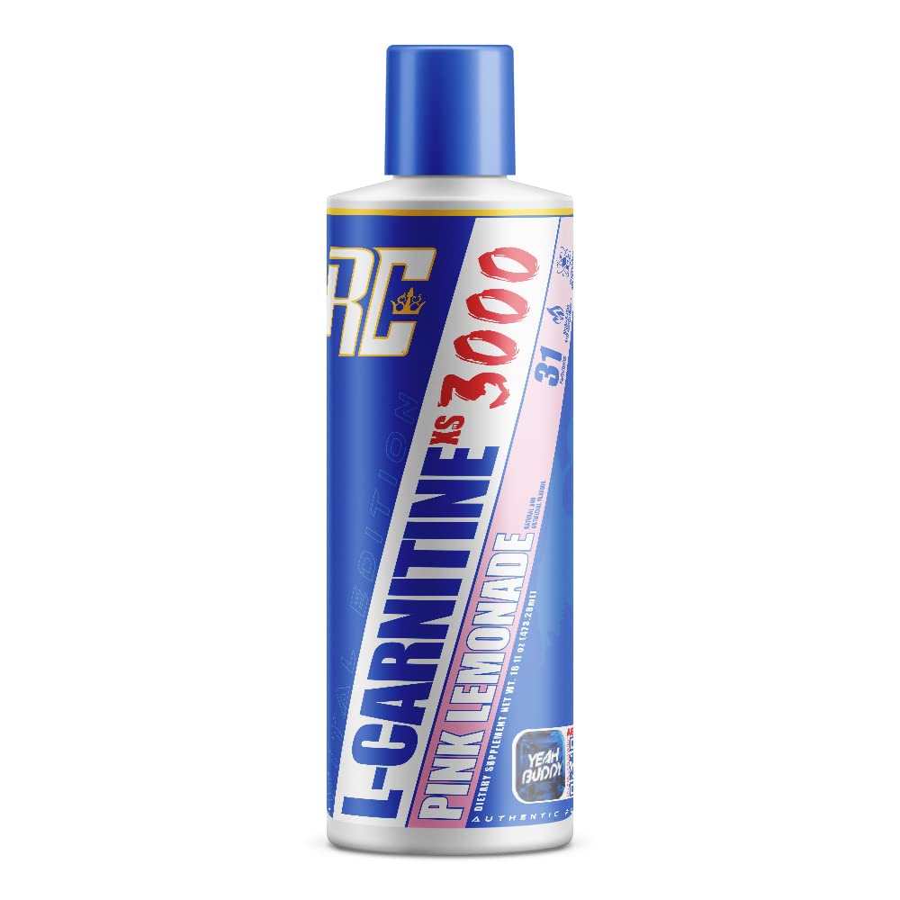 Ronnie Coleman Signature Series L-Carnitine XS 3000 Liquid, Aminozuren Metabolisme en Lean Muscle Strength Support, Stimulant Free, Sugar Free, Zero Carbs, Pink Limonade, 16 Oz