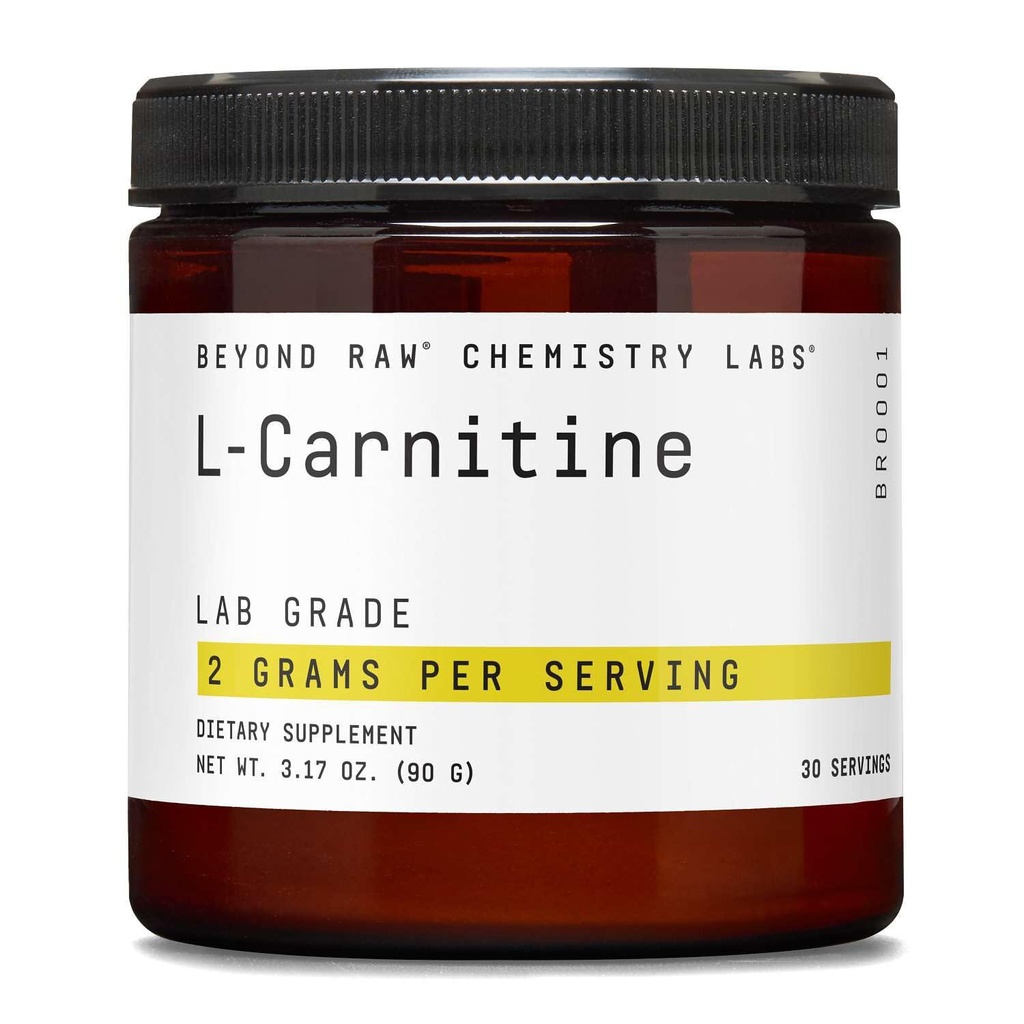 BEYOND RAW Chemistry Labs L-Carnitine Powder, Fuels Exercise and Supports Recovery, 30 Servings