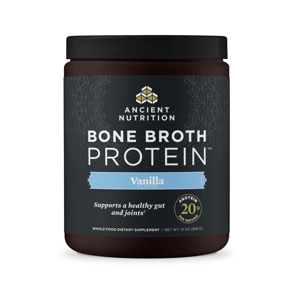 Ancient Nutrition Poudre de protéines de gazon, Powder, 20g Protéines, Peptides de collagène hydrolysés, Keto & Paleo Friendly, Supports Joint, Gut Health, Vanille, 15 Servants