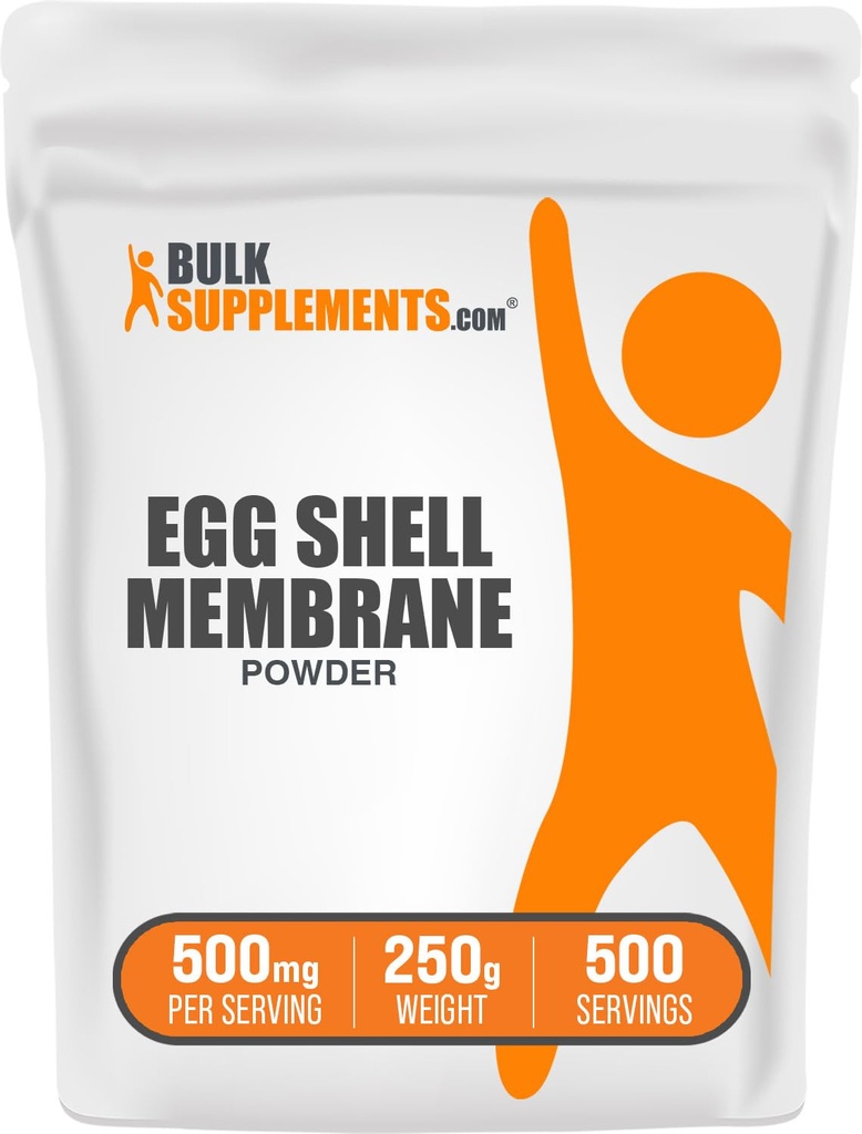 BulkSupplements.com Egg Shell Membrane Powder - Collagen Powder Suplement, Dairy-Free & Gluten Free, 500mg per Serving, 250g (8.8 oz) (Pack of 1)