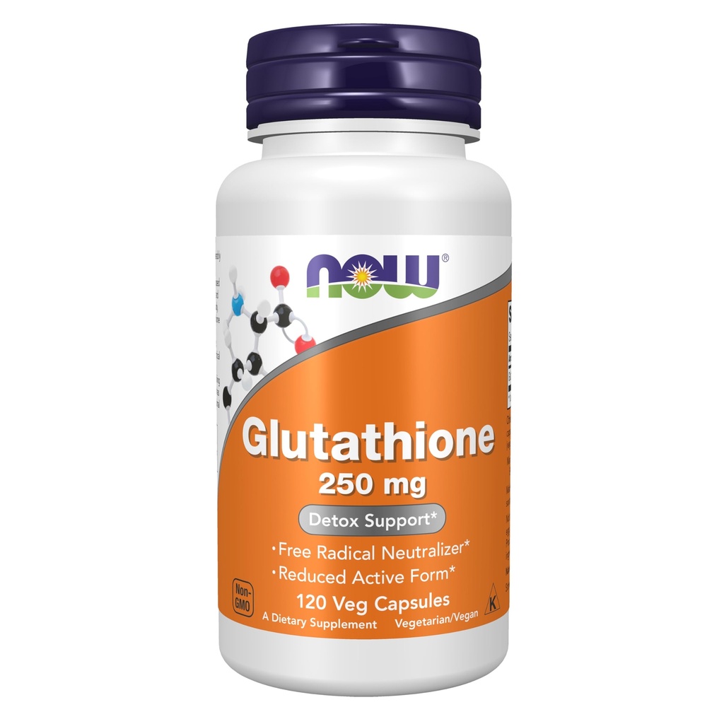 Maintenant suppléments, glutathione 250 mg, support de désintoxication*, neutralisant radicalaire libre*, 120 gélules