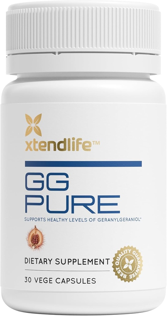 Xtendlife GG Pure voor statin gebruikers, CoQ10 ondersteuning, bot, spier, en hart gezondheid - 150mg Geranylgeranirol van Annatto Zaden - 30 dagen levering
