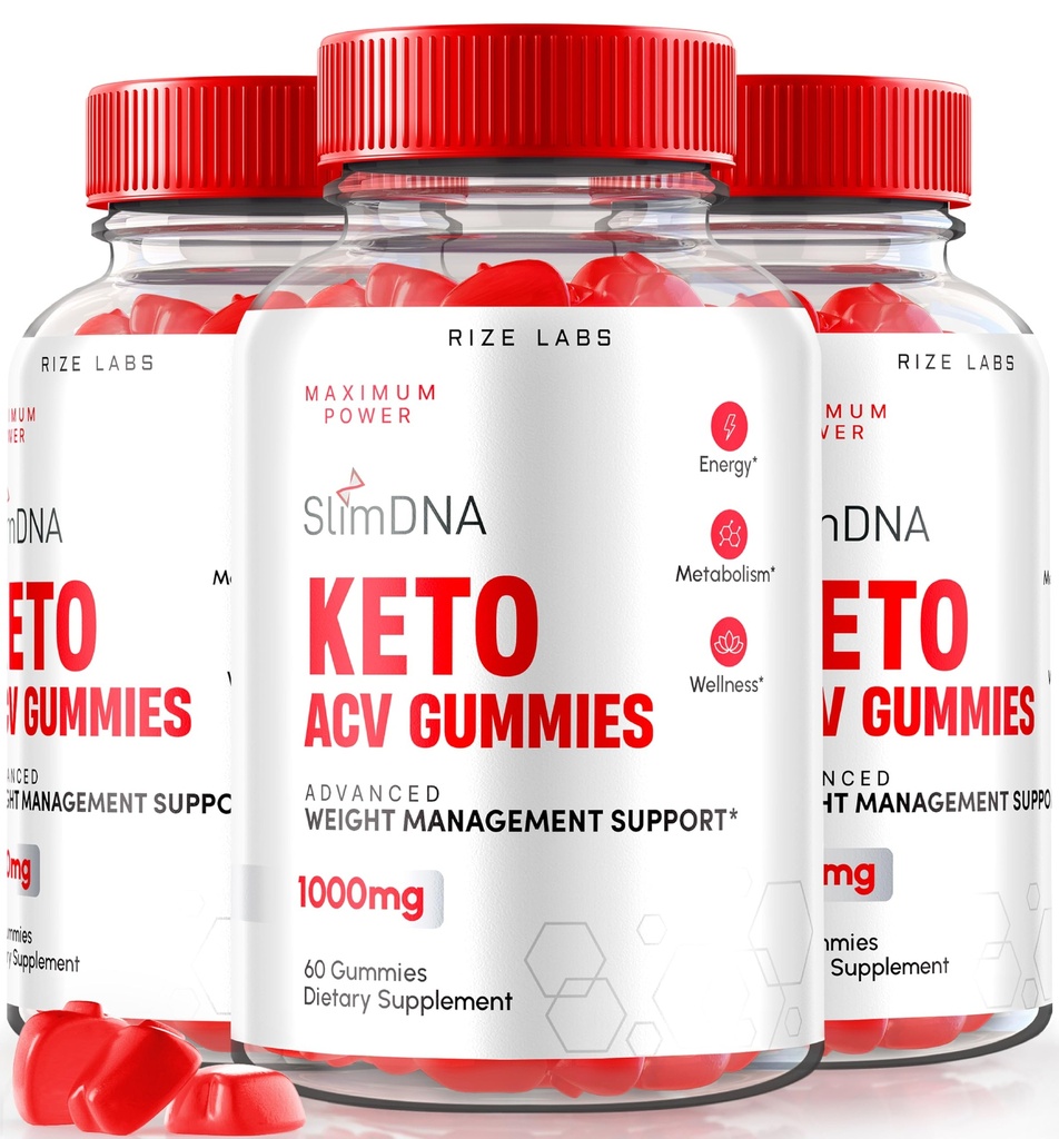 (3 Pack) Slim DNA Keto ACV Gummies, SlimDNA Keto Gummies 1000mg, Advanced Weight Loss Supplement, All-Natural Keto Plus ACV Supplement, Official SlimDNA Keto + ACV Reviews (180 Gummies)