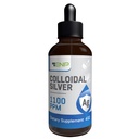 Onbewerkte zilveren vloeistof 1100 ppm extra sterkte zilver vloeibaar supplement 4 oz amber glazen fles met druppel