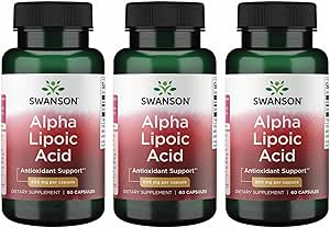 Swanson Alpha Lipoïnezuur - natuurlijk supplement ondersteunen gezonde bloeddrukniveaus al binnen een normaal bereik - bevordert koolhydraten Metabolisme - (60 capsules, 600 mg Elke) (3 verpakkingen)