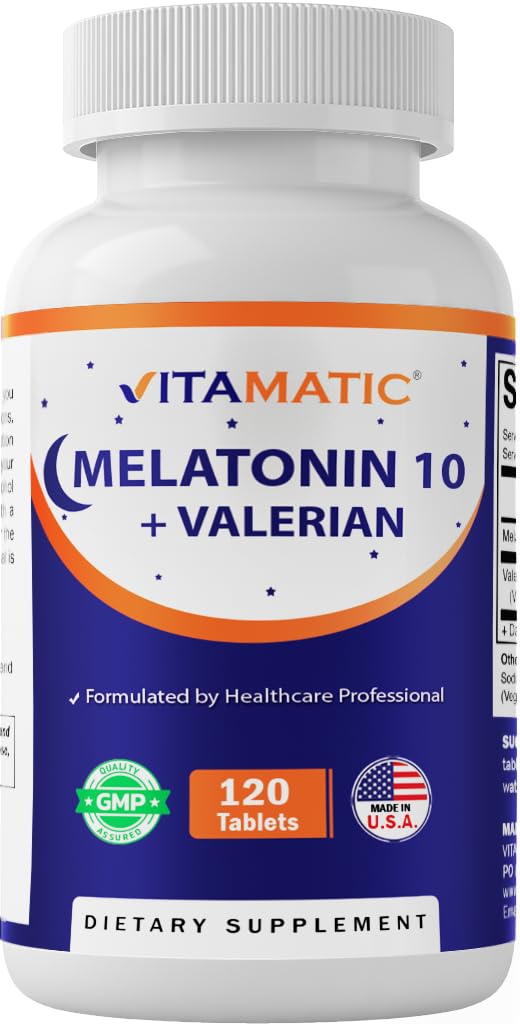 Vitamatic Melatonin 10mg with Valerian Root 4:1 Extract 250 mg 120 Tablets