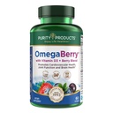 Zuiverheid Producten OmegaBerry Visolie met Vitamine D3 en Biologische Acai - 1250mg Geconcentreerde Moleculair Gedistilleerde Ultra Pure Omega-3 Visolie, 500mg DHA + 650mg EPA - 60 Zachte Gels - 30 dagen Levering van
