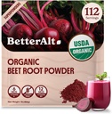 Meilleure poudre de racine de betterave biologique Alt, certifiée USDA - supplément à l'oxyde nitrique, poudre de jus de betterave Superfood pour le coeur en santé, supplément de betterave, poudre de betterave - 112 portions, 1 lb