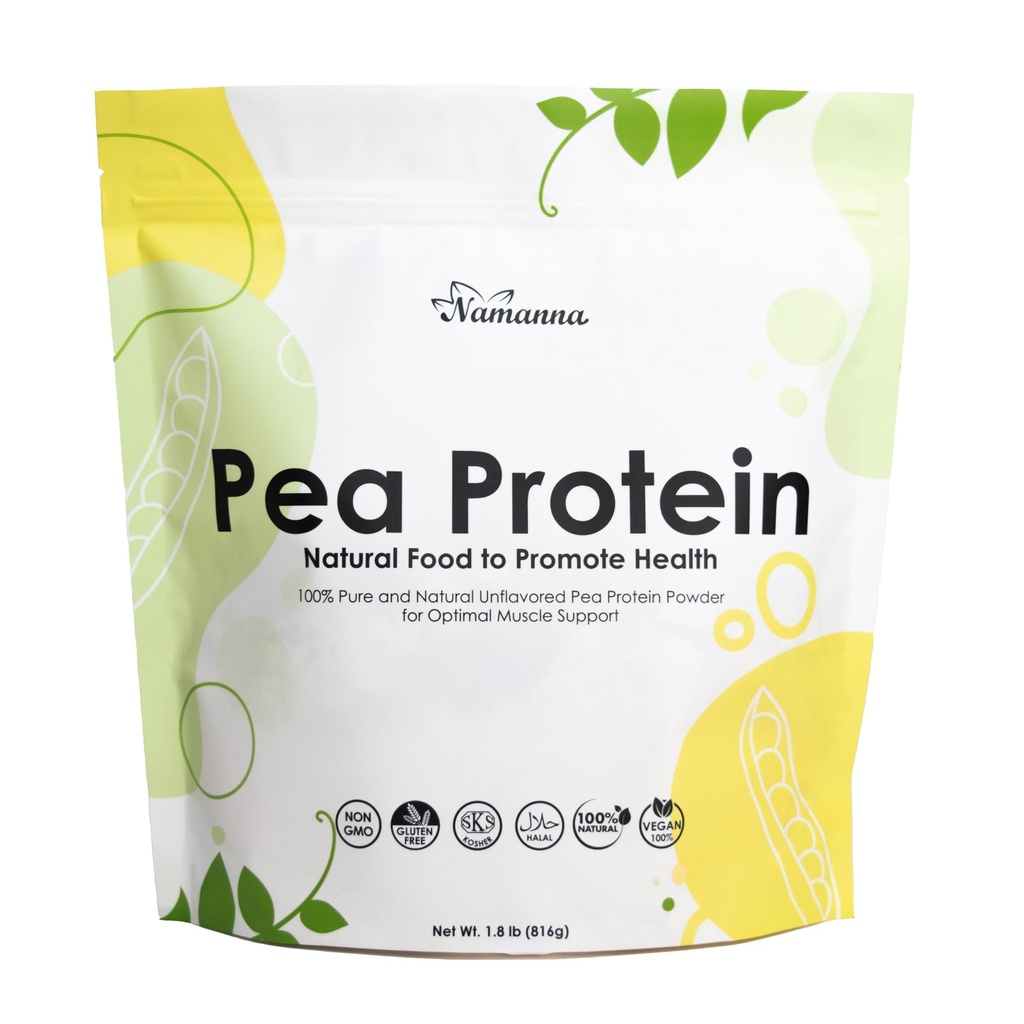 Pure Pea Protein Powder, 80% Protein Content, Unflavored Vegan Pea Protein Isolate, Non-GMO, Gluten Free, Dairy Free,Plant Based Protein Powder from North America (1.8 lb, 40 Servings)