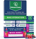 Smart Eats Electrolyte Powder - 1.690mg Elektrolyten, 9 Essentiële Mineralen & Vitaminen, 5 Antioxidanten, Snelle & Energizing Hydration, Ontworpen door artsen, < 1 Gram Sugar, Sour Berry Flavor - 30 Packets