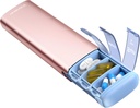 Vayadeer Metal Travel Pill Organizer, 7 dagen Weekly Pill Box, grote capaciteit dagelijkse schattige pil geval voor supplementen, pillen, vitamines en medicijnen (klein, Rose Gold)