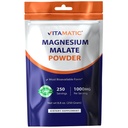 Vitamatic Magnesium Malate 1000mg per Serving Supports Muscle, Joint, and Heart Health 250 Grams - 250 Servings