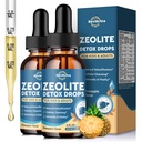 Zeolite Detox for Kids and Adults, Zeolite Clinoptilolite Liquid Drops with Chlorella, Magnesium, Zinc, Methy Vitamin B12 & D3, Gut Liver Detox Cleanse, Immunity, Pineapple Flavor 4 Fl Oz