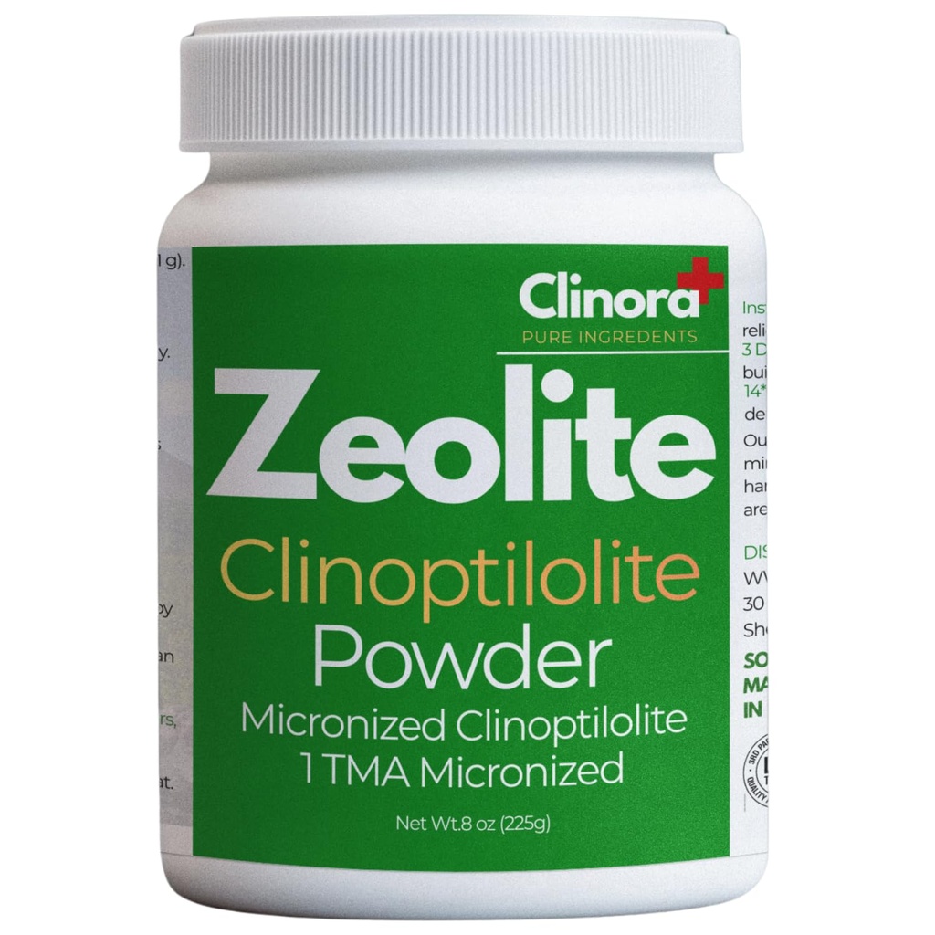 Zeolite Detox Powder | Ultra FINE Less-Than 1 µm | Clinoptilolite 95% | High Purity | for Full Body Cleanse, Gut Health, Energy, Immune & pH Support | Natural Mineral | 8oz (225 g)