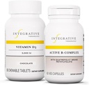 Integrative Therapeutics Bundle with Active B-Complex, 60 Capsules & Vitamin D3 125 mcg, 90 Chewables - Active B-Complex to Support Energy Metabolisme* - Vitamine D3 to Support Bone Health