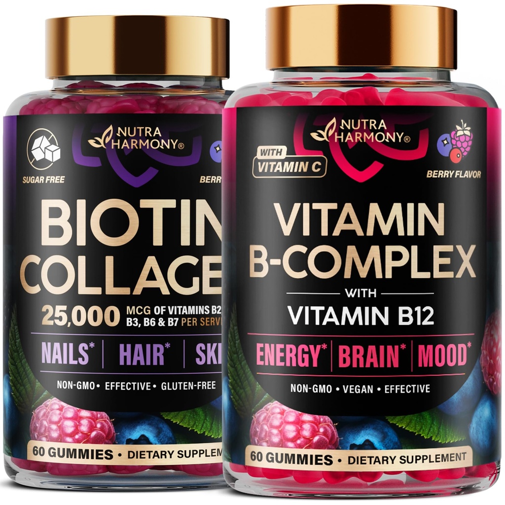 NUTRAHARMONY Biotin Collagen & Vitamin B-Complex Gummies