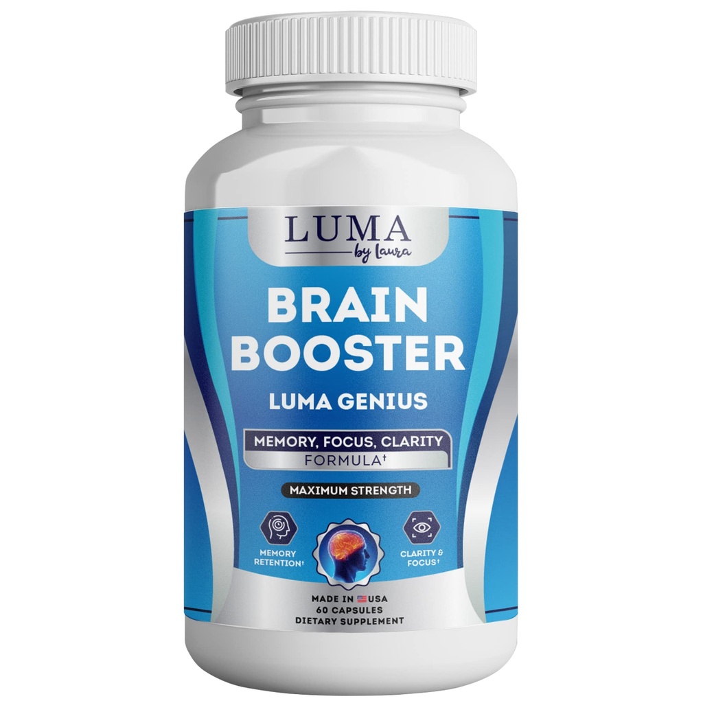 Hersenondersteuning Supplement voor helderheid, geheugen, stemming, focus, geestelijke prestaties - Natural Nootropic voor cognitieve functie - met GABA en Green Tea Extract - 60 capsules