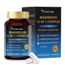 Magnesium 12 in 1 Complex 700mg – High Absorption 12 in 1 Magnesium Complex with Glycinate, Citrate, Malate, Taurate & More – Supports Calm, Sleep, Muscle, Heart & Nerve Health – 120 Vegan Capsules
