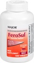 Major FeroSul - Ferrous Sulfate 325 mg tabletten - IJzersupplement voor vrouwen en mannen - Speciaal gecoate makkelijk doorslikken tabletten - rood - 1000 Tabletten