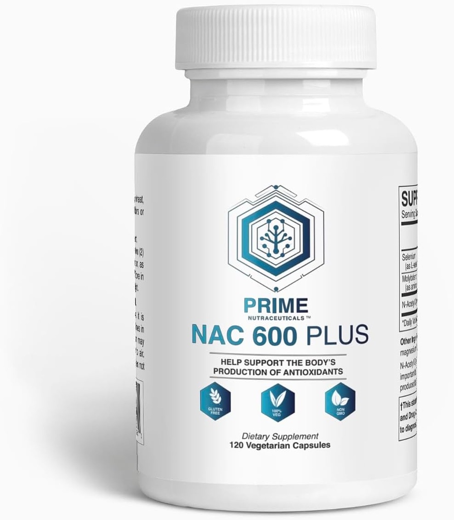 NAC 600 mg voor Lung Health, Leverondersteuning, Immune Support, Cognitive Function, Respiratory Health & Antioxidants - met Selenium en Molybdeen