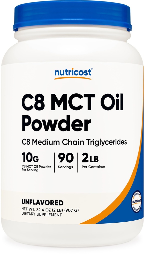 Nutricost C8 MCT Oliepoeder 2LBS (32oz) - 95% C8 MCT Oliepoeder