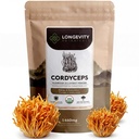 Longévité Botaniques Organic Cordyceps Extrait de champignons Poudre 100g.Concentré 10:1 Ratio.