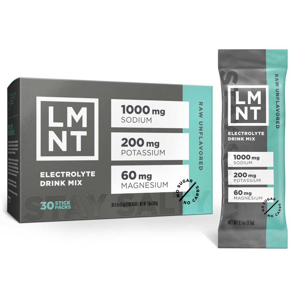 LMNT Zero Sugar Elektrolyten - Raw Unflavored Salt