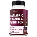 BioSchwartz Bariatric Vitamin C with Iron 45mg Chewable Tablets - 30 Servings, 60 Tablets - Sugar-Free, Fast-Dissolving Bariatric Iron Supplement for Women - Gentle on Stomach, Black Cherry Flavored