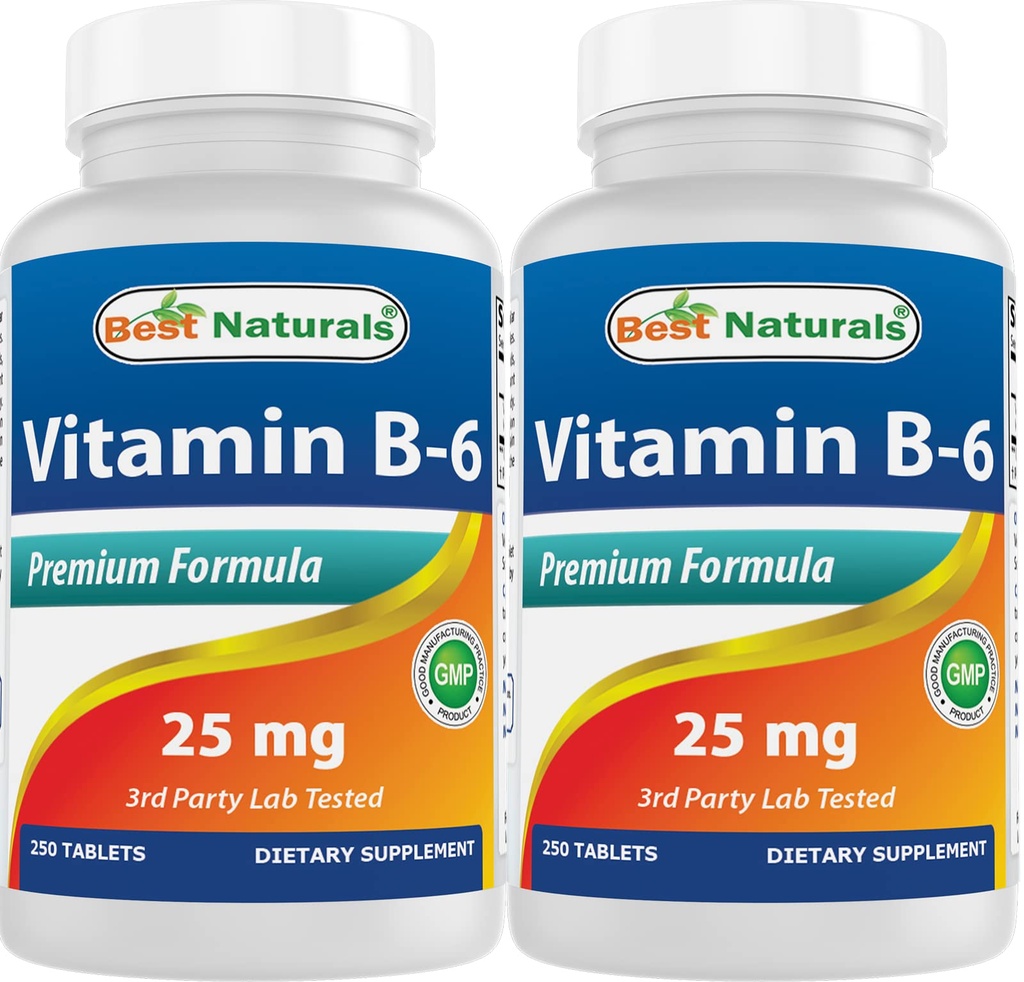 Best Naturals Vitamine B6 25mg 250 tabletten (250 telling (verpakking 2))