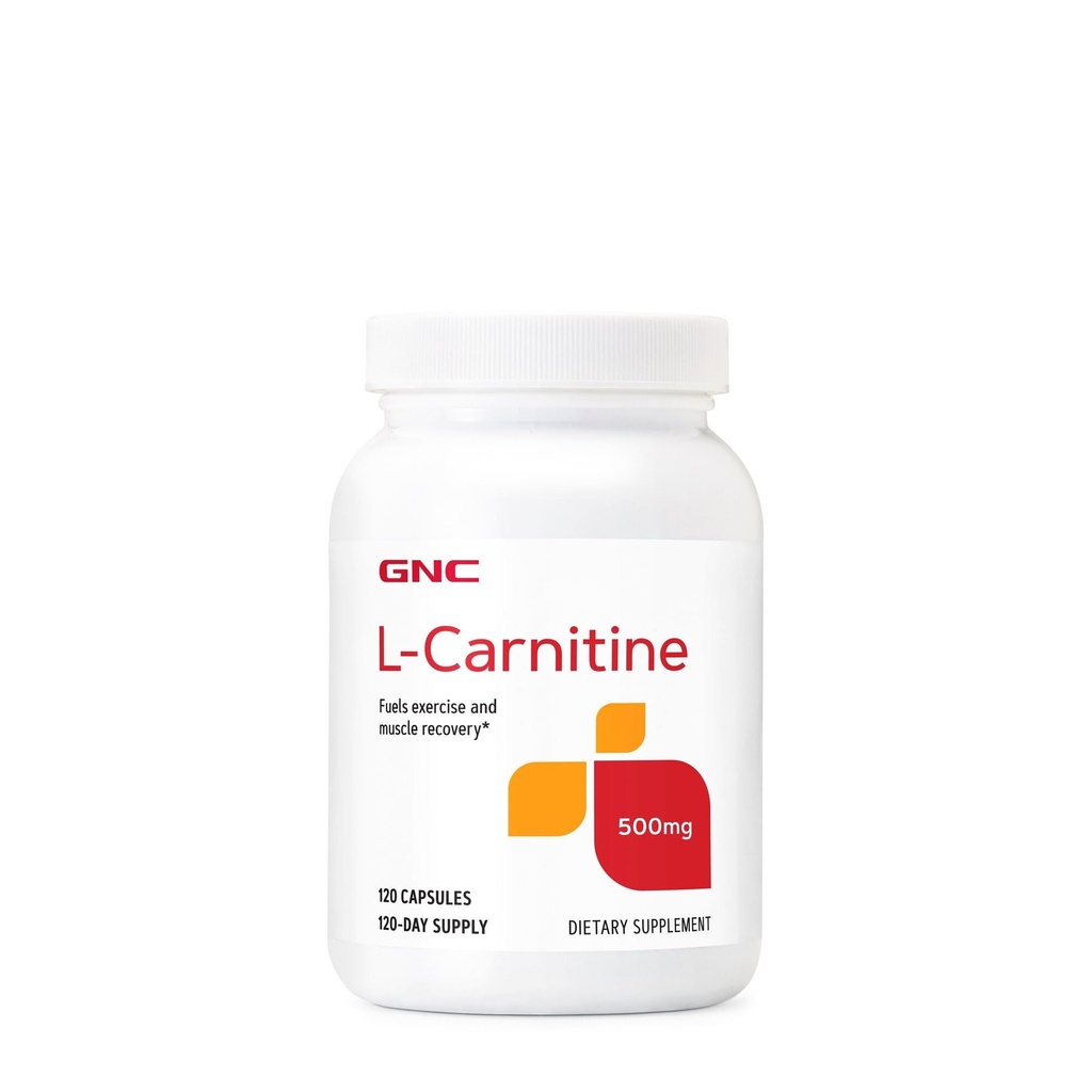GNC L Carnitine 500mg Supplement, Ondersteunt spierherstel, 120 Servingen