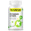 Citrate de potassium 1000mg, supplément de potassium pour les crampes des jambes, santé musculaire et cardiaque, végétalien, non OGM, sans gluten, 90 capsules
