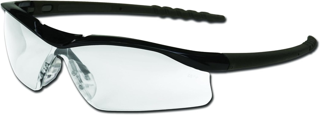 MCR Safety DL110AF Dallas veiligheidsbril met gepolijst zwart frame en heldere anti-fog lens